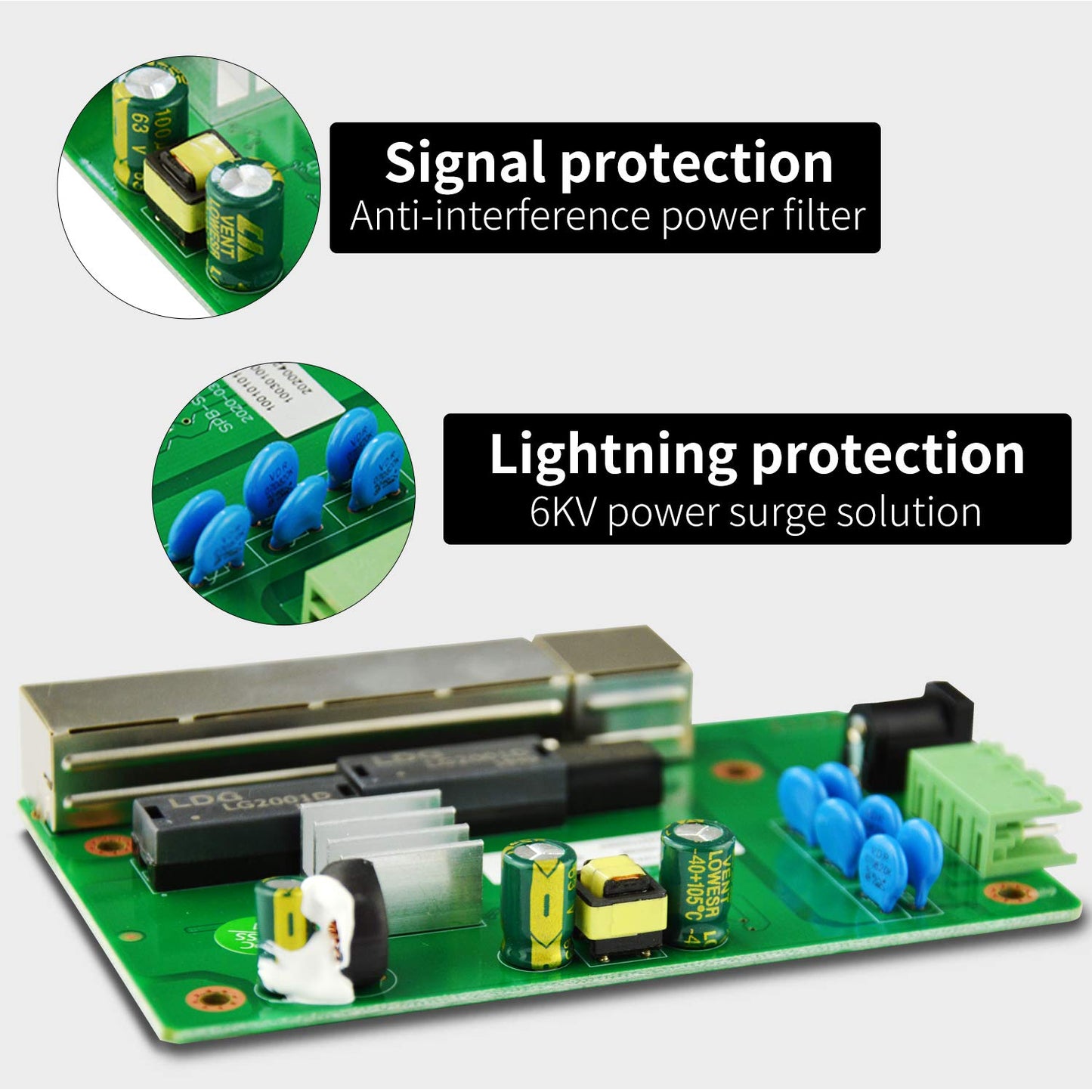 STEAMEMO 5-Port Industrial Ethernet Switch | DIN-Rail Mount | 100Mbps Ports + 1Gbps Switching | -40°C to 70°C Operation | Rugged Metal Housing |