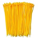 8 Inch Clear Zip Ties (Tying Length 6.7"), 300pcs Nylon Cable Ties,Heavy Duty Cord Strap YELLOW