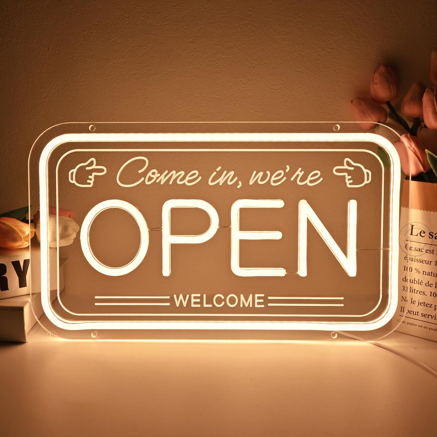 Britrio LED Open Sign for Shop Window Display, Bright Open Neon Sign LED Light for Business Cafe Bar Restaurant Barber Shop Beauty Salon Tattoo Studio