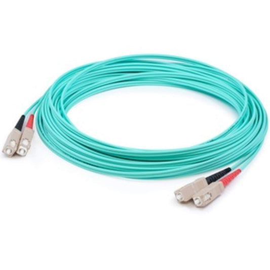 Add On 7M SC (Male) to SC (Male) Aqua OM4 Duplex Fiber Ofnr (Riser-Rated) Patch Cable - 100% Compatible and Guaranteed to Work in OM4 and OM3 Applications