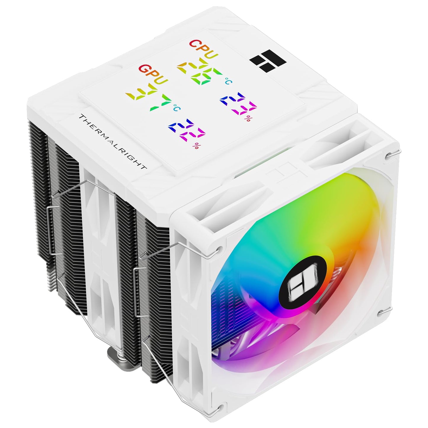 Thermalright Peerless Assassin 120 Digital ARGB White CPU Air Cooler, Digital Screen Top Cover,6 Heatpipes Computer CPU Cooler, for AM4/AM5,Intel