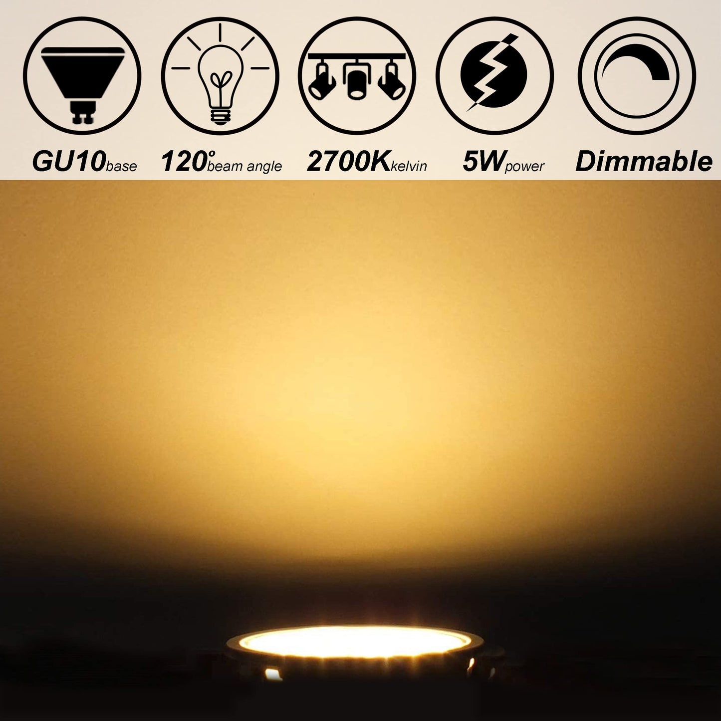 ALIDE GU10 Led Bulbs Dimmable 2 Prong Replace 50W Halogen 120V for Track