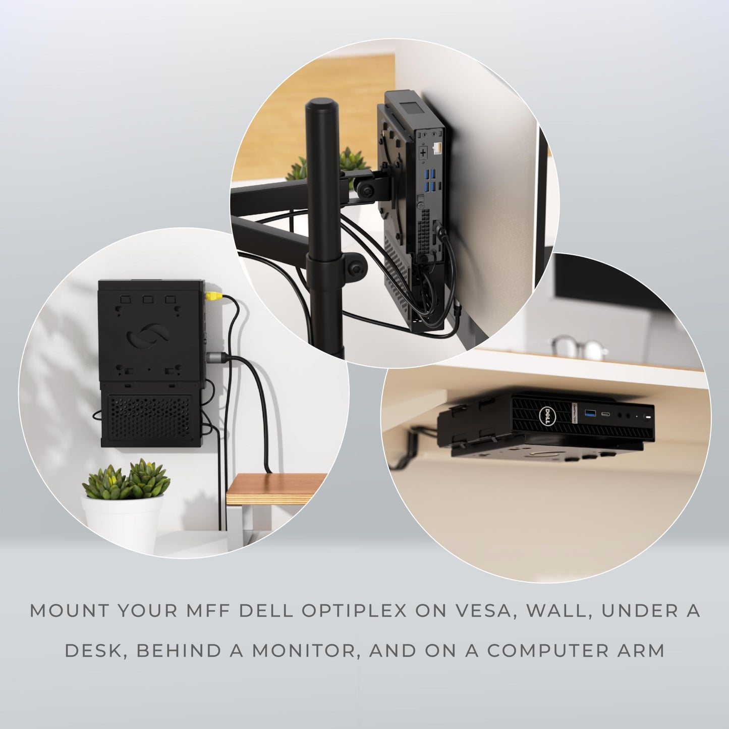 HumanCentric Power Supply Holder Add-On for HumanCentric Dual VESA Sleeve Part Number 101-2110, Compatible Only with Dell OptiPlex MFF, Metal