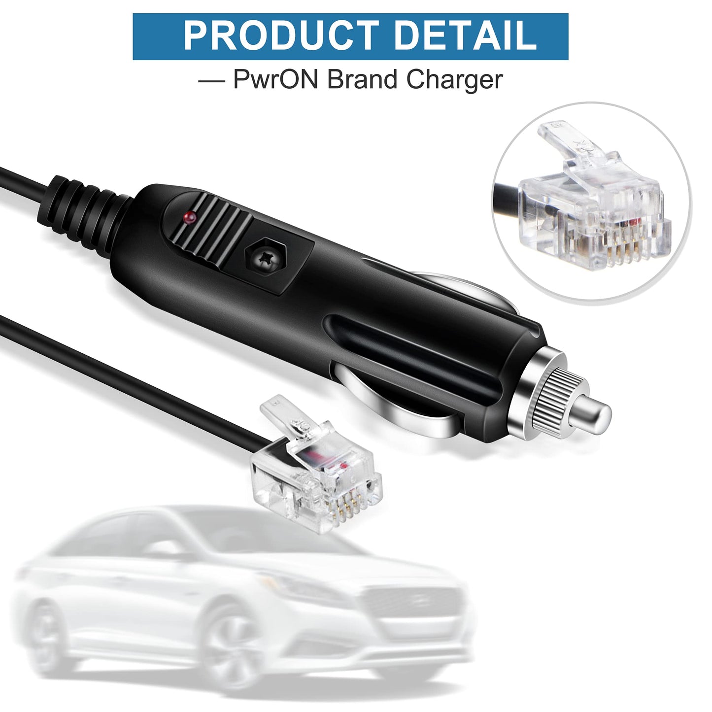 PwrON 12V Radar Detectors Adapter Car Charger Compatible with Beltronics/Escort Passport 9500i 8500 X50 / Valentine One V1 Vehicle Lighter Adapter…