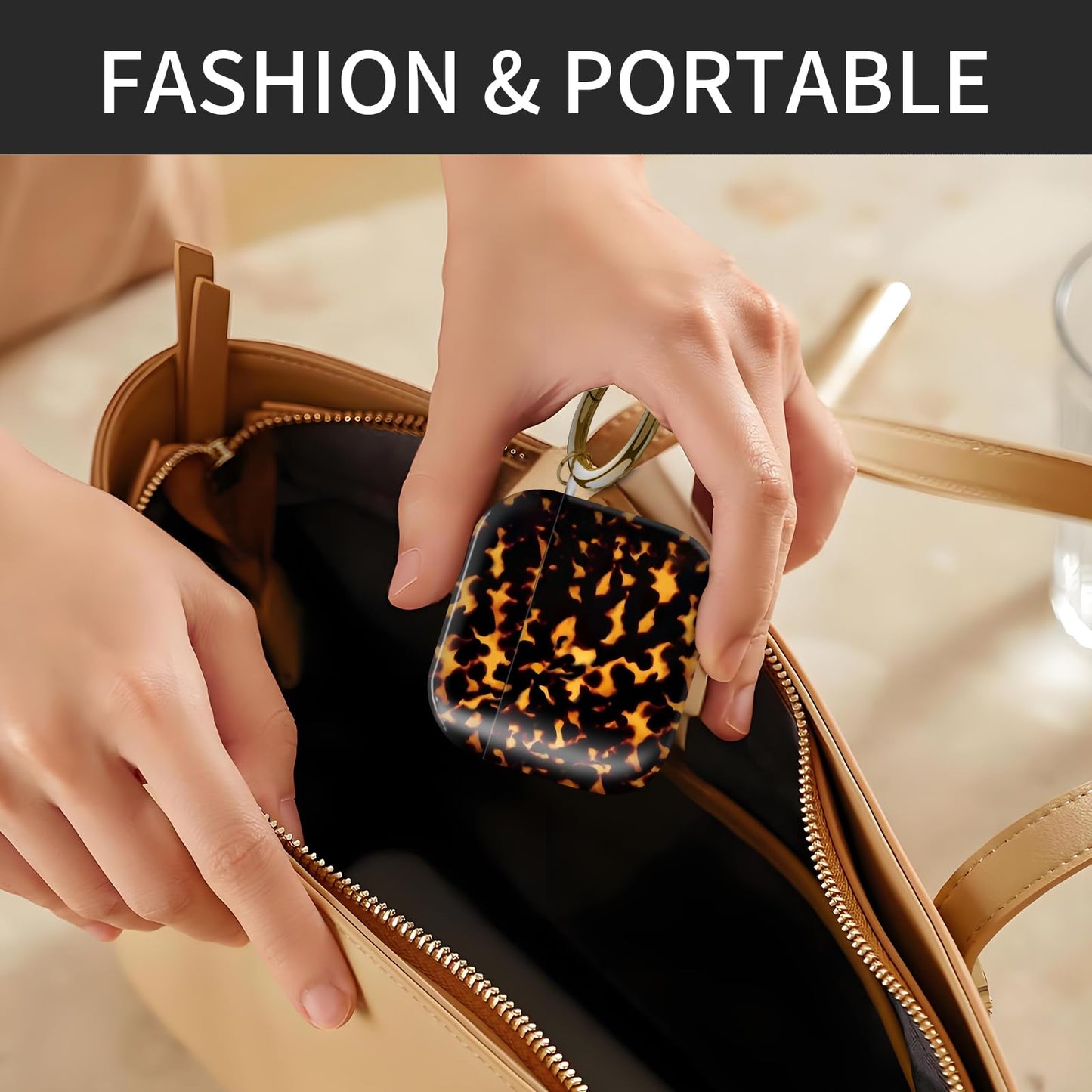 Compatible with AirPods 4th Generation Case 2024, Shockproof Cover with Golden Buckle for Women & Girls, Protective Anti-Drop Design(Cute Luxury