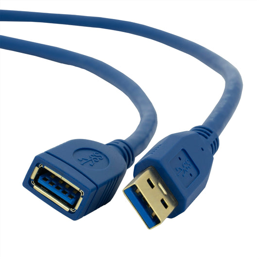 CableWholesale 10 feet USB 3.0 Extension Cable, Blue, Type A Male/Type A Female Plug, A Male to A Female Super Speed USB Extension Cable, USB