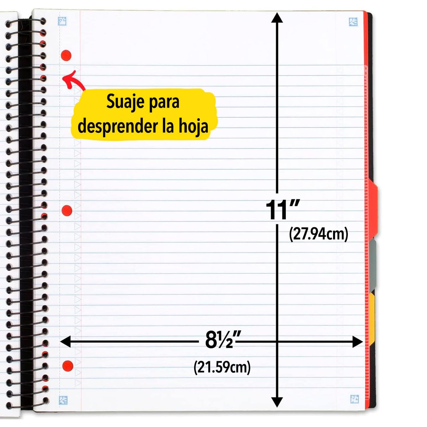 Five Star Advance Spiral Notebook + Study App, 5 Subject, College Ruled Paper, 8-1/2" x 11", 200 Sheets, Spiral Guard, Movable Tabbed Dividers