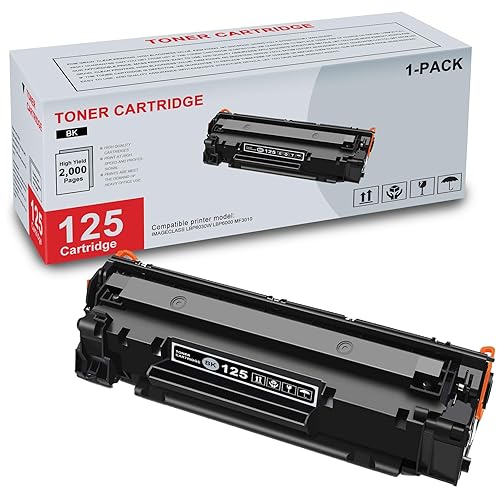 1-Pack 125 3484B001 Black Toner Cartridge High Yield Compatible CRG125 125 Replacement for Canon CRG125 125 for ImageCLASS LBP6030w LBP6000 MF3010