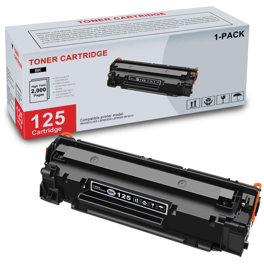 1-Pack 125 3484B001 Black Toner Cartridge High Yield Compatible CRG125 125 Replacement for Canon CRG125 125 for ImageCLASS LBP6030w LBP6000 MF3010