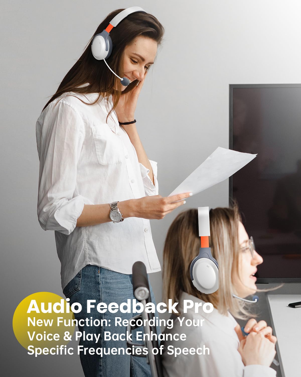 VOXii Auditory Feedback Wireless Headphones PRO, Brain Training Toolkit, New Function: Voice Feedback and Recording, Enhanced Speech, Language…