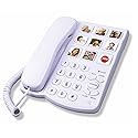 TelPal Big Button Phone with Speaker for Seniors, Corded Amplified Phone, Landline Phones with One Touch Memory for Old People, Easy to Read SOS