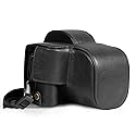 Mega Gear Genuine Leather Camera Case for Canon EOS R100 (18-45mm) - Stylish and Protective - Black