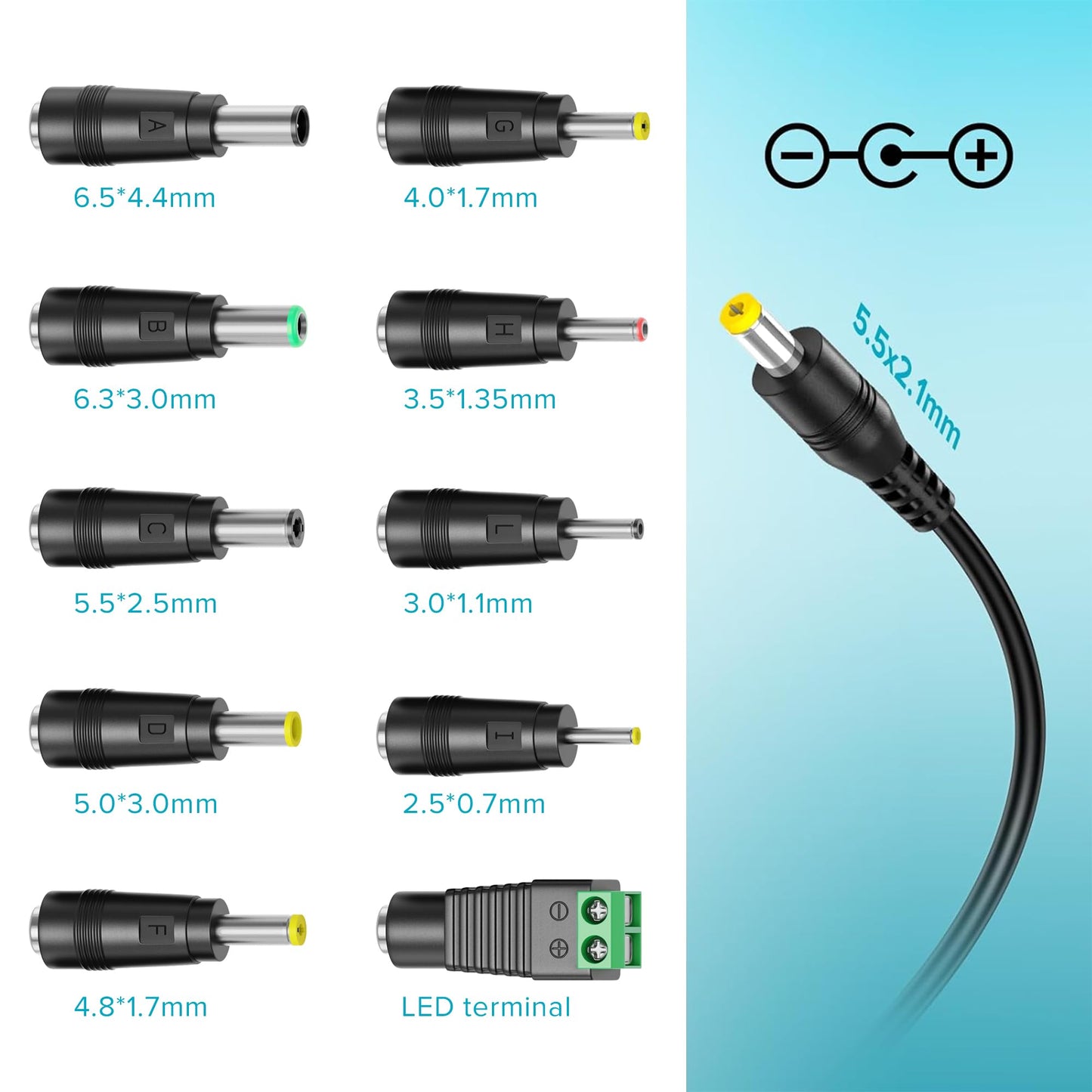 POWSEED Universal AC Adapter 45W 5V 6V 7.5V 9V 12V 13.5V 15V DC Power Supply 1A 2A 3A for Household Electronics Routers CCTV IP Cameras Speaker LED…