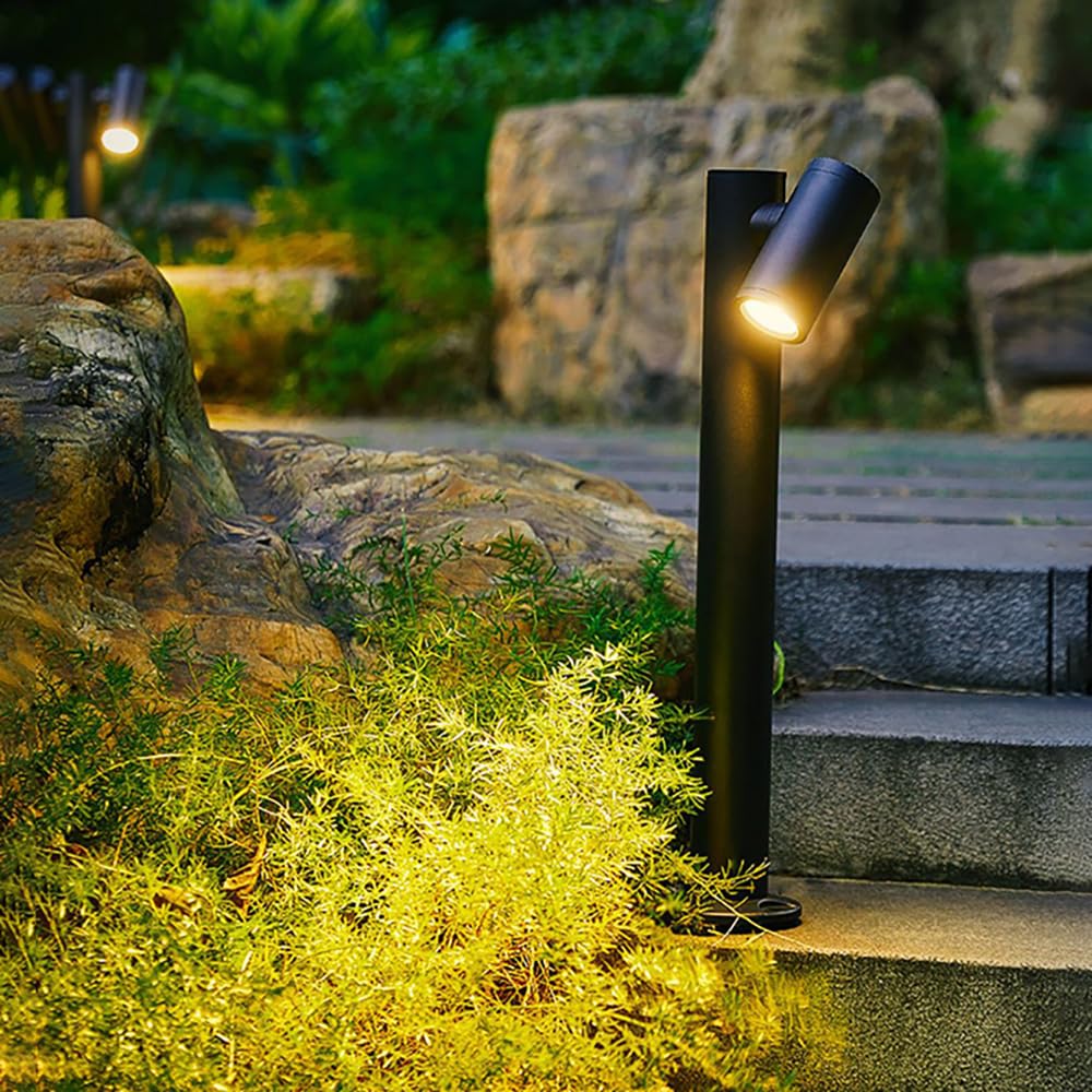AILICIN Modern Pathway Lights Adjustable Angle Spotlight Post Lights Outdoor Path Lights LED 2700K Warm Light Walkway Lighting Landscape Sideway