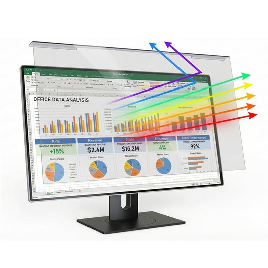 CHEERWE Hanging Blue Light Screen Protector for 23, 23.6, 23.8, 24 Inch Monitor | Filters Blue Light & 99% UV |9H Acrylic, Bubble-Free | Fits 16:9