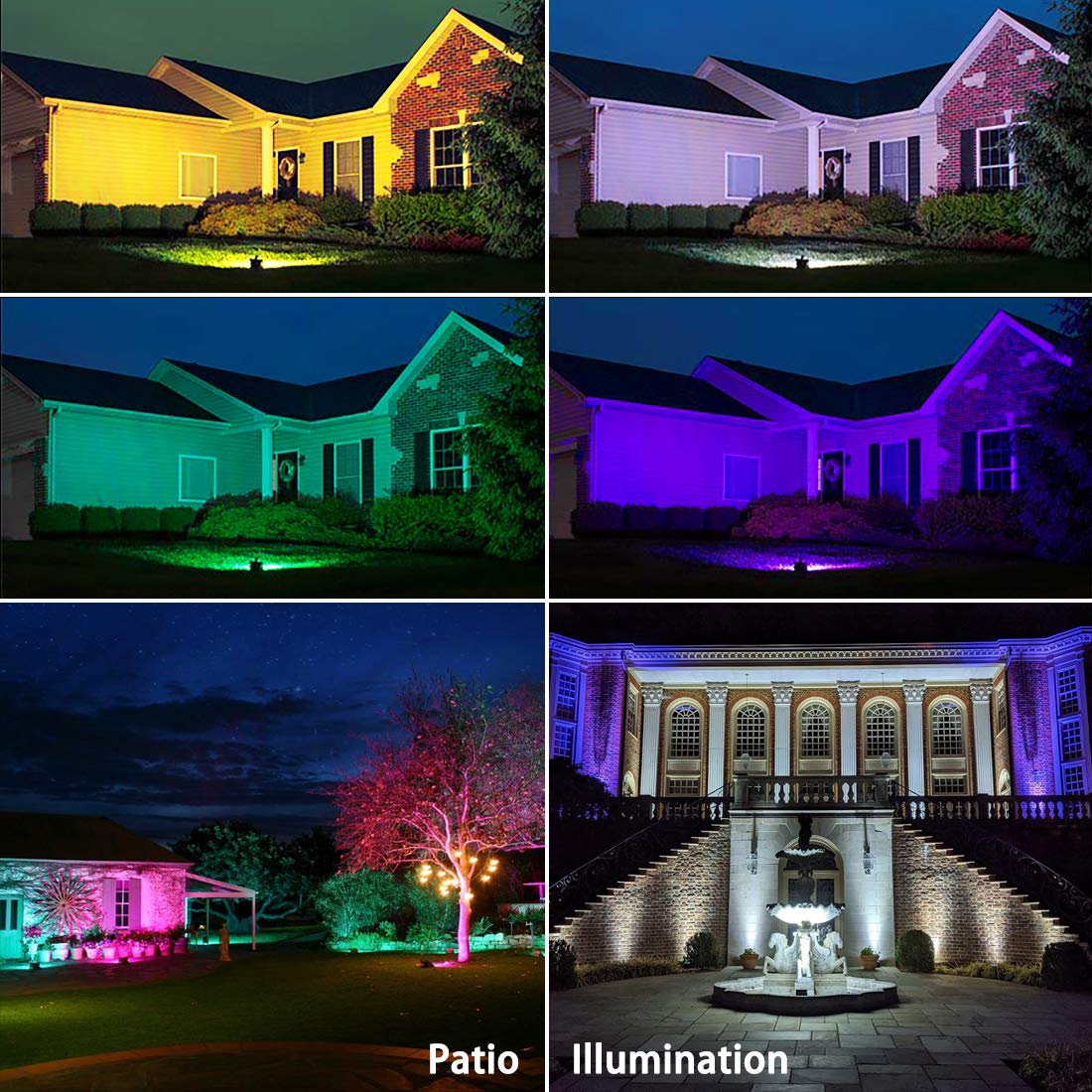 MELPO 30W Led Flood Light Outdoor 300W Equivalent, Color Changing RGB Lights with Remote, 120 RGB Colors, Warm White 2700K, Timing, Custom Mode