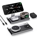 3 in 1 Magnetic Wireless Charging Station for Apple Devices,Foldable Wireless Charger Stand for Magsafe iPhone 17 Air 16/15/14/13/12,Apple