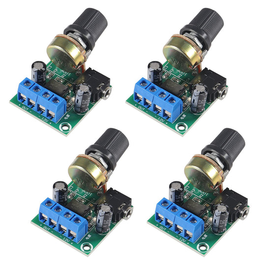 DWEII 4Pcs LM386 10W Mini Power Amplifier Board Audio Amplifier Module DC 3-12V Volume Adjustable Control