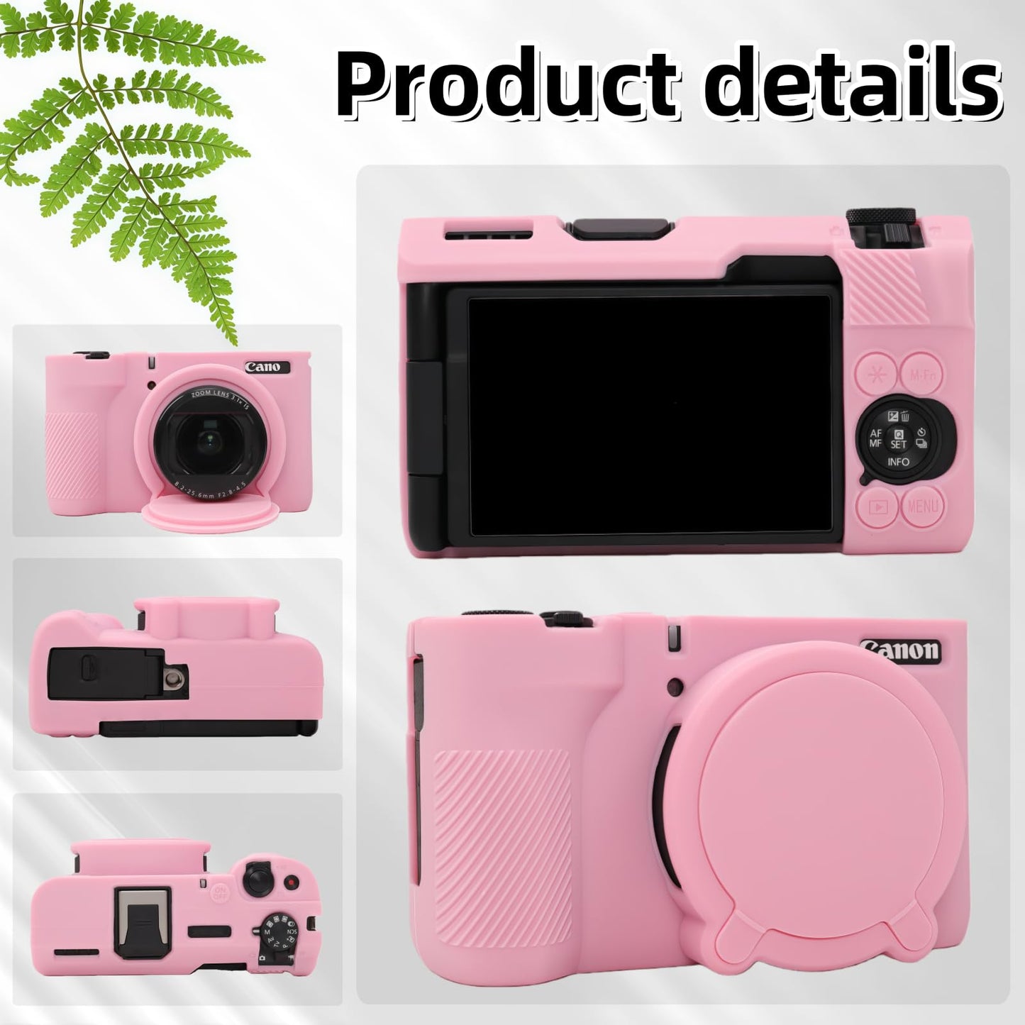 SZHSYJY V1 Case,Camera Case for Canon PowerShot V1 Digital Camera - Soft Silicone Protective Case with Removable Lens Cover, Includes 2 Screen