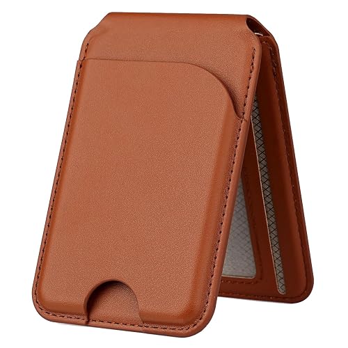 Tapp Collections Magnetic Wallet Card Holder Wallet for Magsafe of Apple iPhone 17/16/15/14/13/12 Series with Adjustable Phone Stand - Light Brown