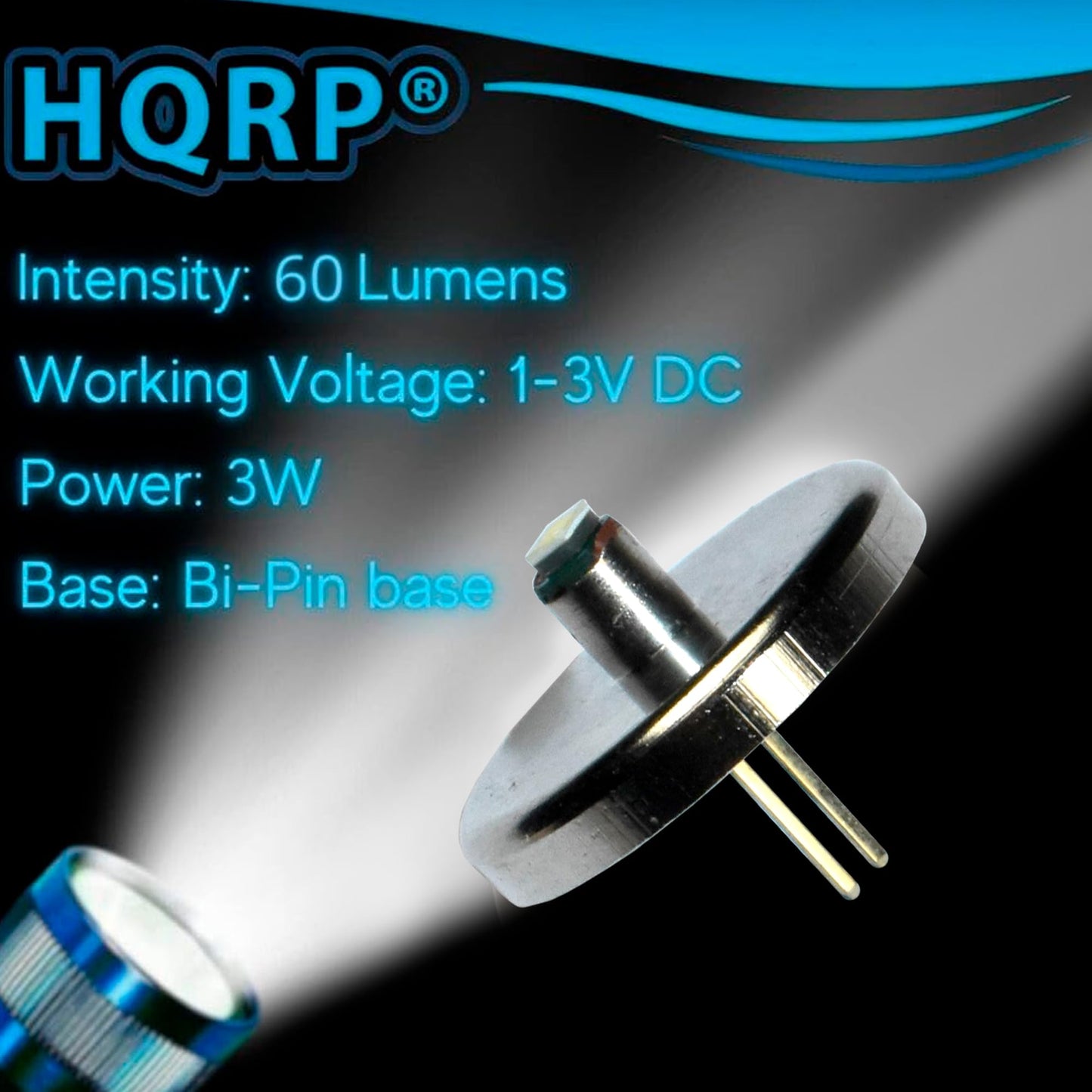 HQRP Hight Power 3W 110 Lumens Bi-Pin LED Module Bulb Compatible with Mag-Lite Mini Flashlight