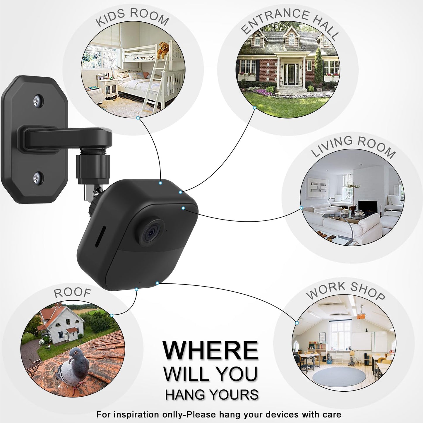 2Pack Adjustable Security Wall Mount Bracket for Blink Outdoor 4 (4th Gen) / (3rd Gen), Blink XT / XT2, Blink Mini, Perfect View Angle for Your Blink