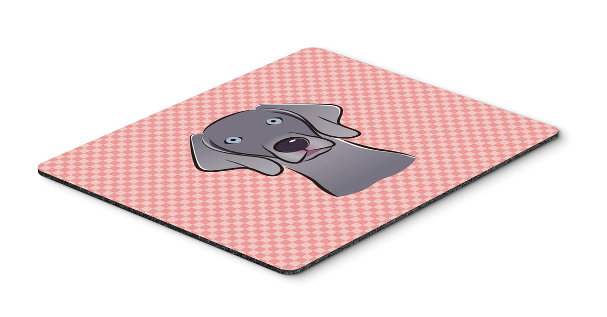 Caroline's Treasures BB1231MP Checkerboard Pink Weimaraner Mouse Pad, Hot Pad or Trivet for Home Office Gaming Working Computers Laptop Mouse