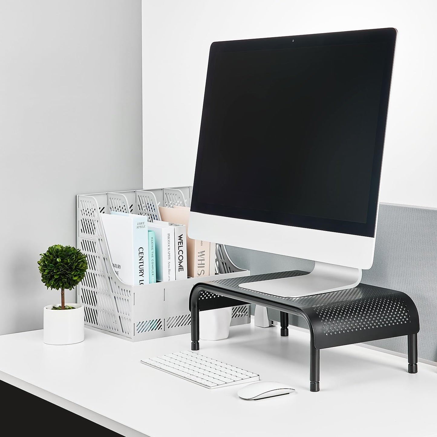 Staples Adjustable Steel Monitor Stand - Ergonomic Desktop Riser for Monitors, Laptops & Office Accessories