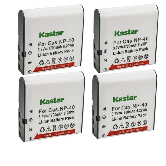 Kastar 4-Pack Battery NP-40 Replacement for Minolta NP-40 Battery, Minolta MN4K100Z 4K Ultra HD, Minolta MN4K30NV 4K Ultra HD / 30 MP, Minolta
