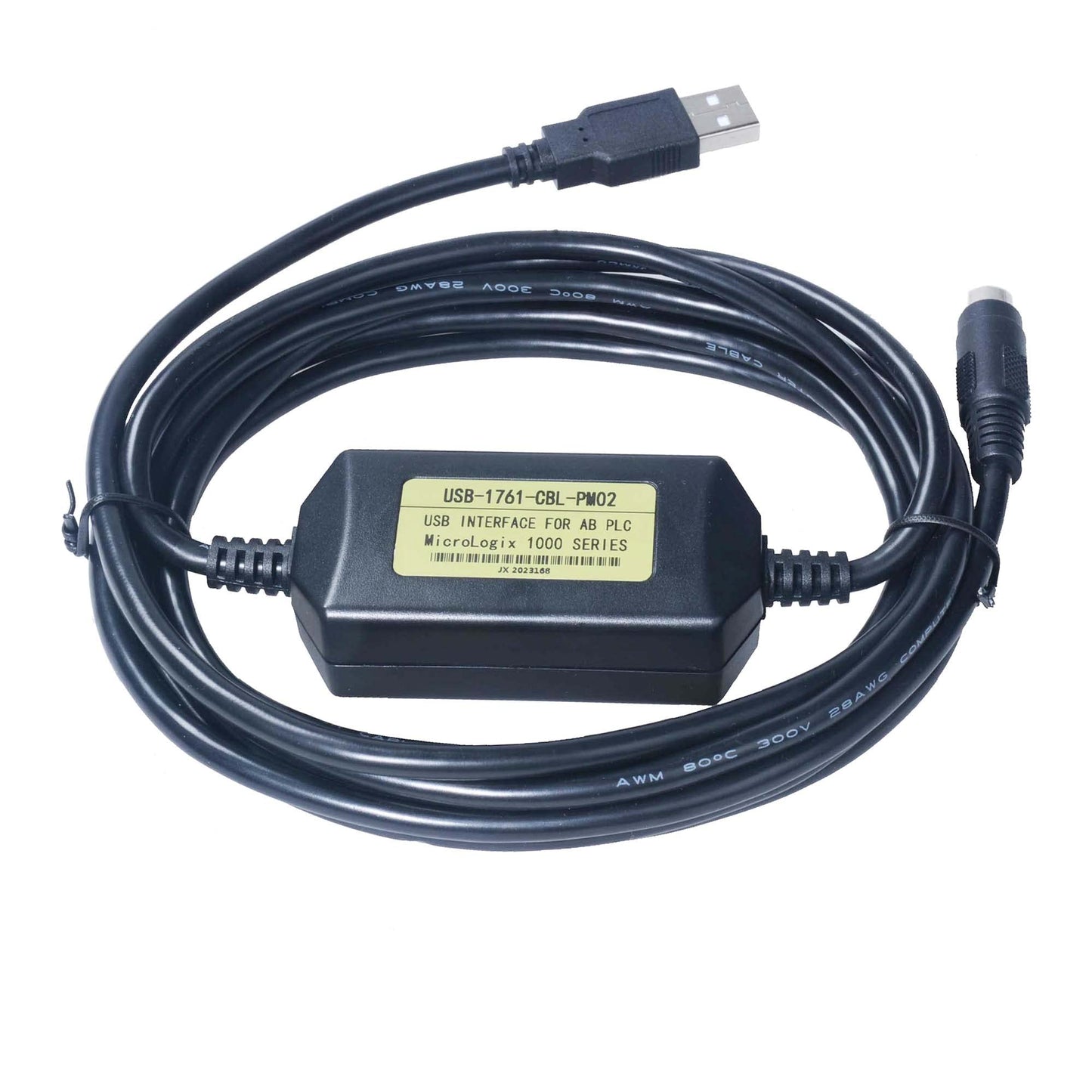 Avanexpress PLC Micrologix Cable USB Interface Compatible PLC Micrologix 1000, 1200, 1400 Series with USB-1761-CBL-PM02 8 Pin Round Aapater