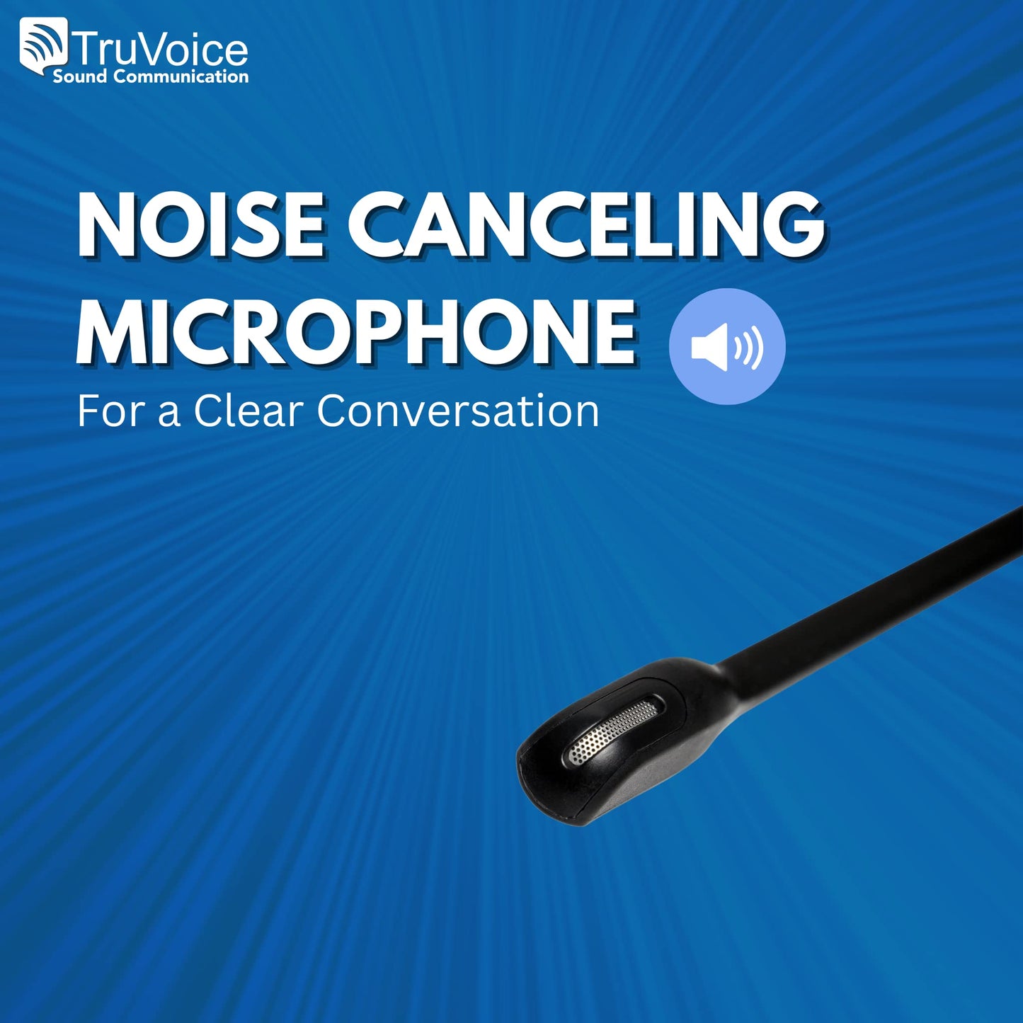 TruVoice HD-100 Professional Headset with Noise Canceling Microphone & HD Sound - Compatible with Yealink, Grandstream, Sangoma, Ooma and Snom Desk