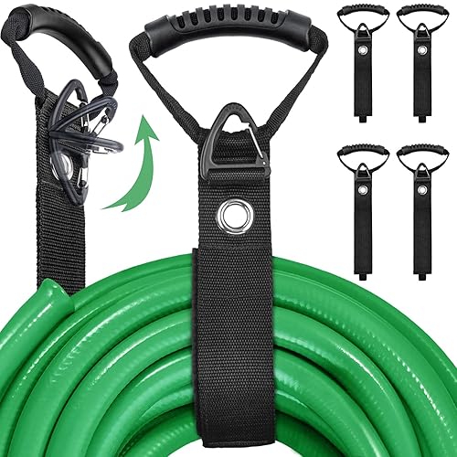 FOLIV 4PCS Storage Straps 3 in 1 Multifunction, Heavy Duty Storage Straps for Cables and Ropes, Extension Cord Organizer with Handle for Pool Hoses