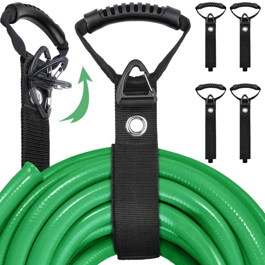 FOLIV 4PCS Storage Straps 3 in 1 Multifunction, Heavy Duty Storage Straps for Cables and Ropes, Extension Cord Organizer with Handle for Pool Hoses