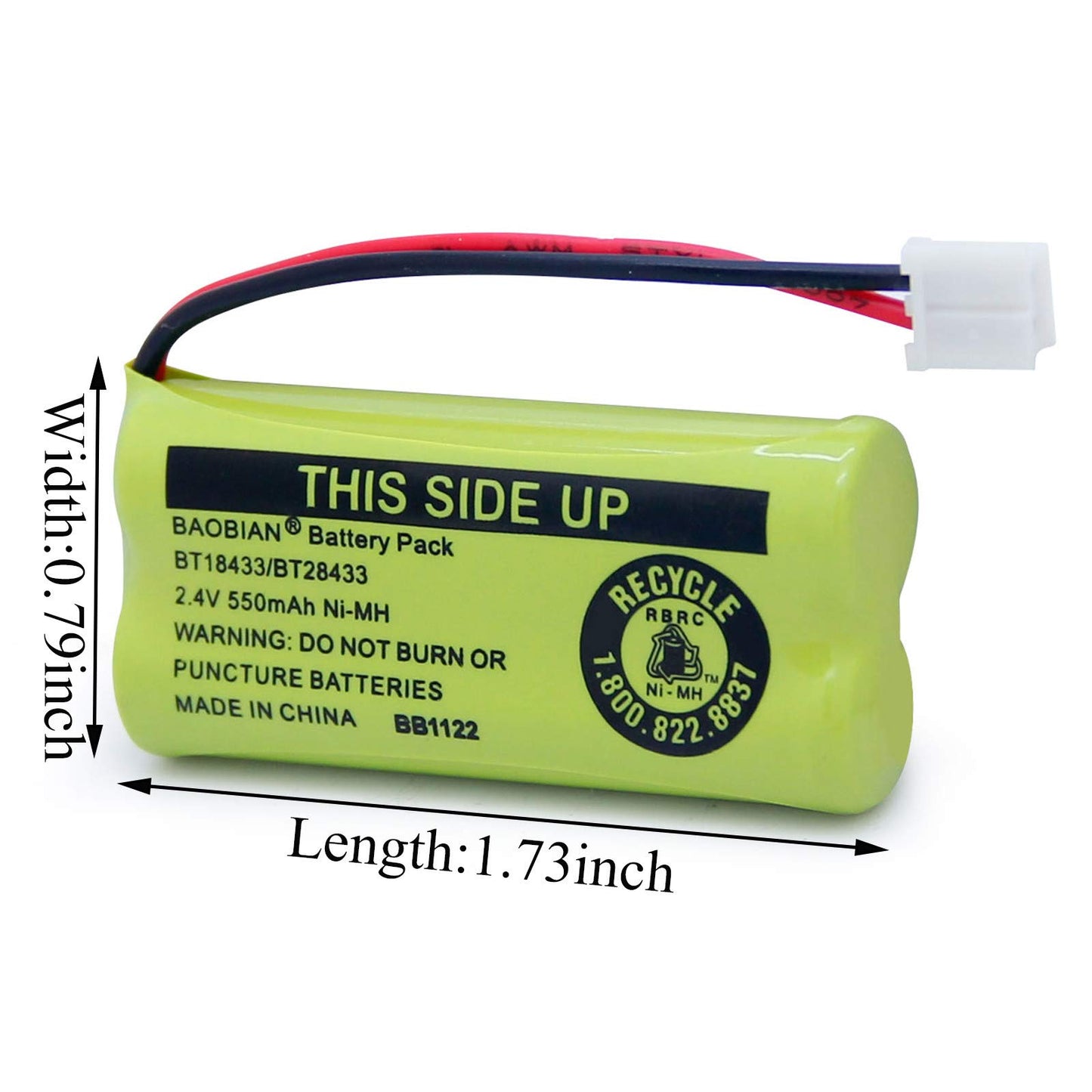 BAOBIAN 2.4V Rechargeable Cordless Phone Batteries Compatible with for AT&T/Lucent BT-18433 BT-184342 BT-28433 BT-284342 BT-6010 BT-8000 BT-8001