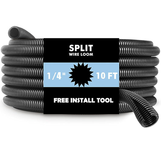Automotive Split Wire Loom Tubing Wire Cover Flexible Conduit,Protective Split Cable Sleeves Plastic Cord Protectors for High Temperature Cable