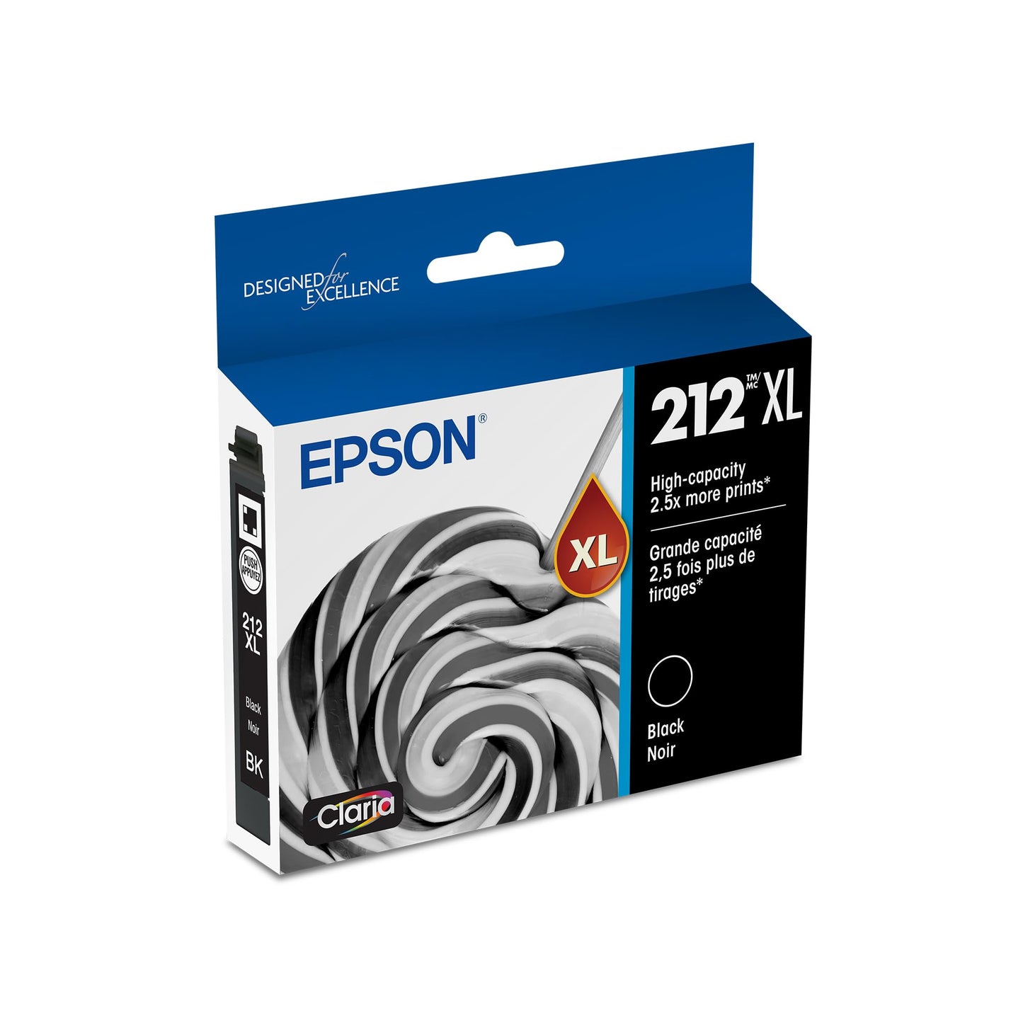Epson 212 Claria Ink High Capacity Black Cartridge (T212XL120-S) Works with Workforce WF-2830, 2850 and Expression XP-4100, 4105