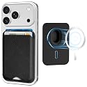 Dadanism Compatible with Magsafe Wallet Magnetic 3-Card Holder, Magnetic Wallet for iPhone, RFID Blocking, Diamond Quilting Leather, Slim for iPhone