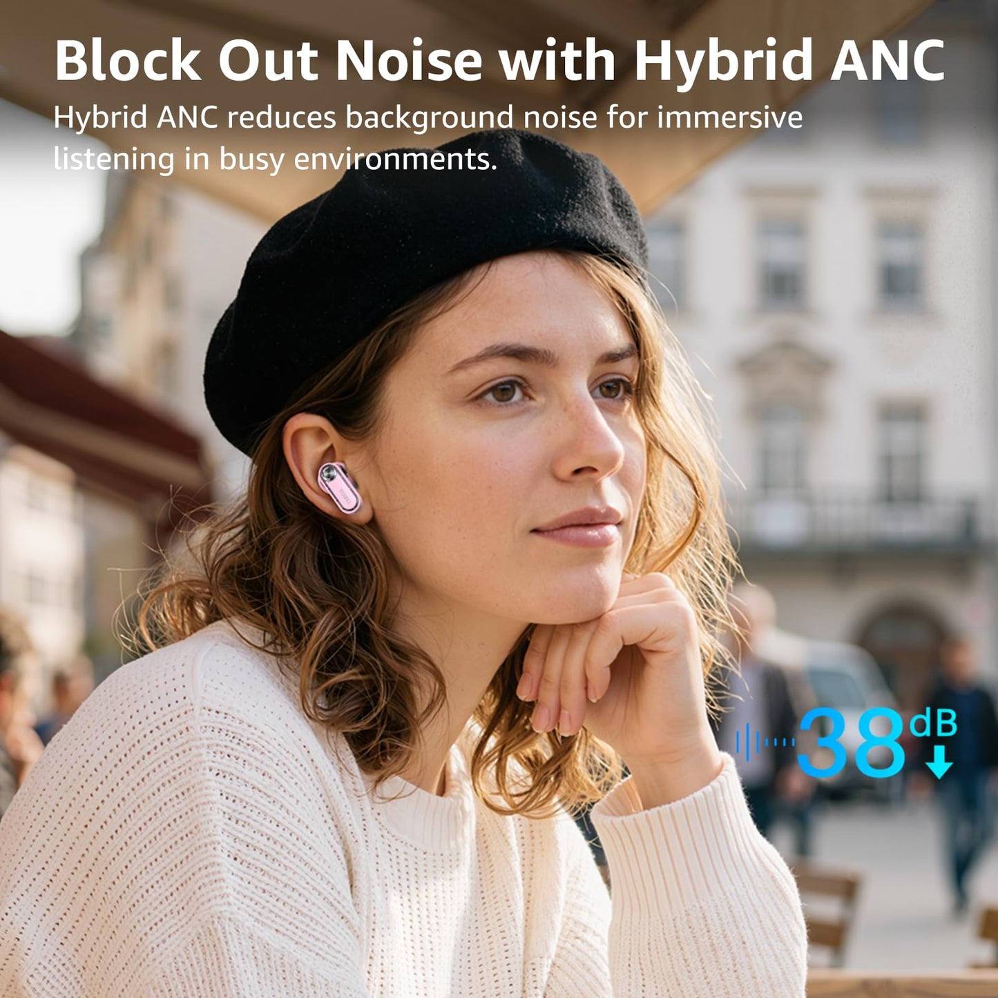 TOZO Crystal Pods Hybrid Active Noise Cancelling Wireless Earbuds