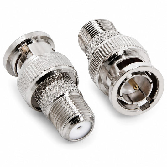 supmory F to BNC Adapter Connector BNC Male to F Female Coax Adapter 75 Ohm, Low-Loss Signal, Corrosion-Resistant Copper, 2-Pack Ideal for CCTV