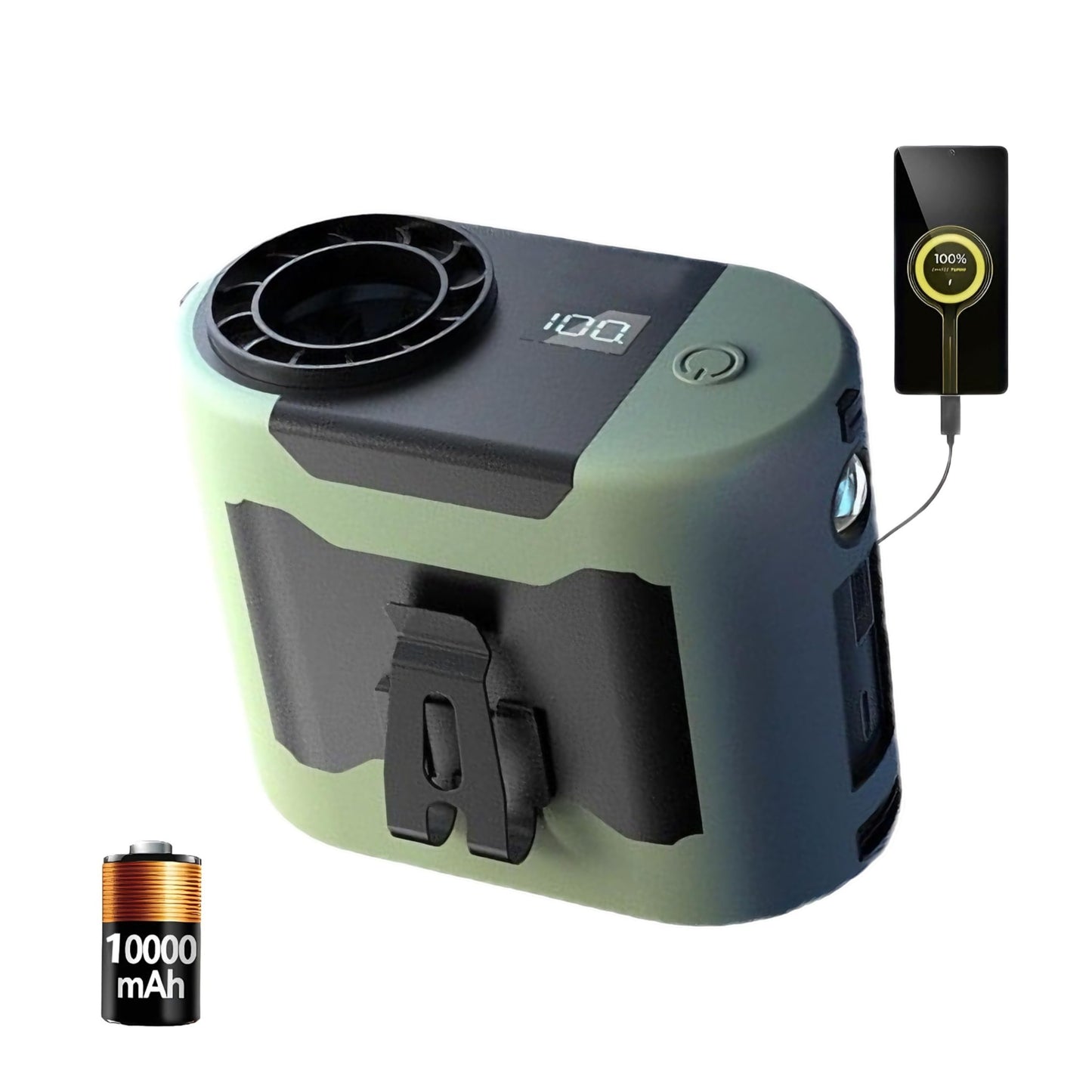 IXI MEGA Portable waist hanging portable air conditioning fan - designed for outdoor workers cooling artifact,10000 mah 40 hours long battery life
