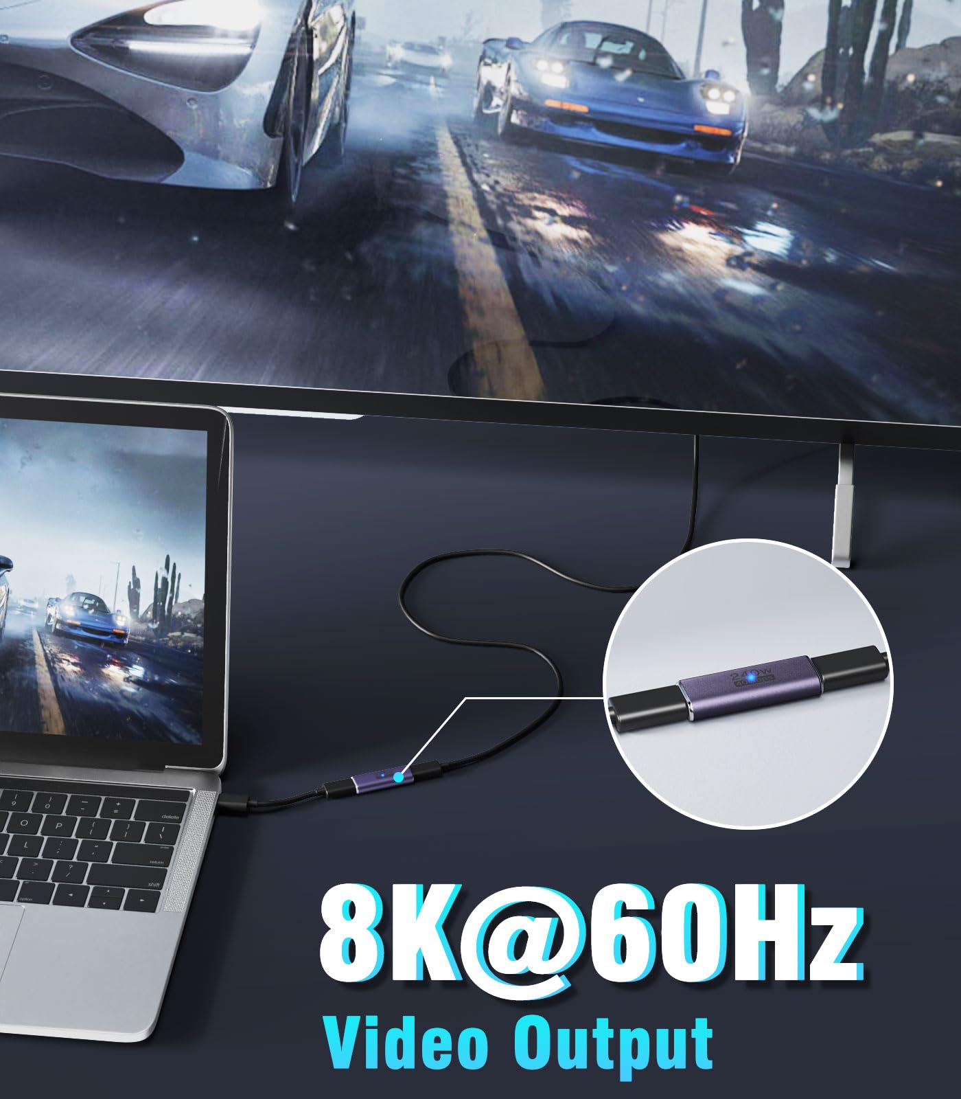 MoKo USB C Female to Female Adapter, USB C Coupler Supporting 240W Fast Charging/40Gbps Data Transfer, USB Type C Extender with 8K@60Hz Video…