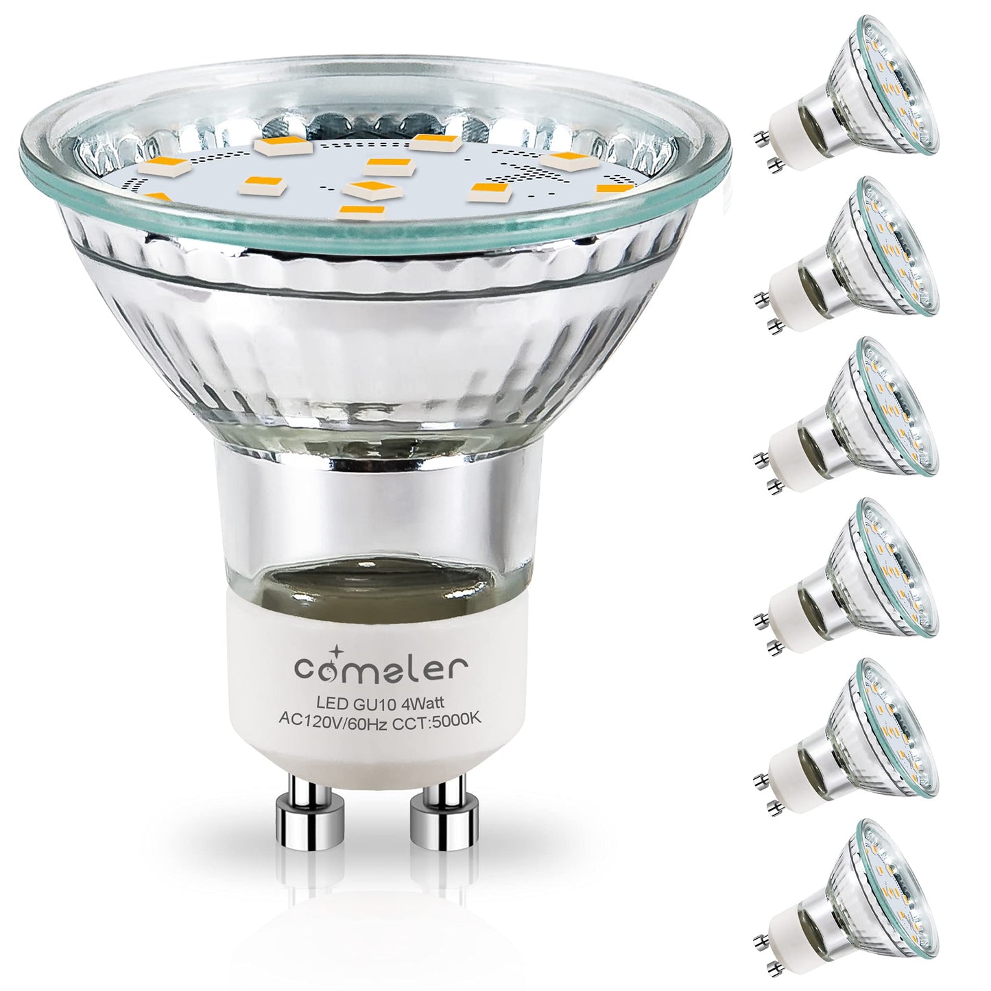 comzler GU10 LED Light Bulbs 50W Halogen Equivalent 5000K Daylight