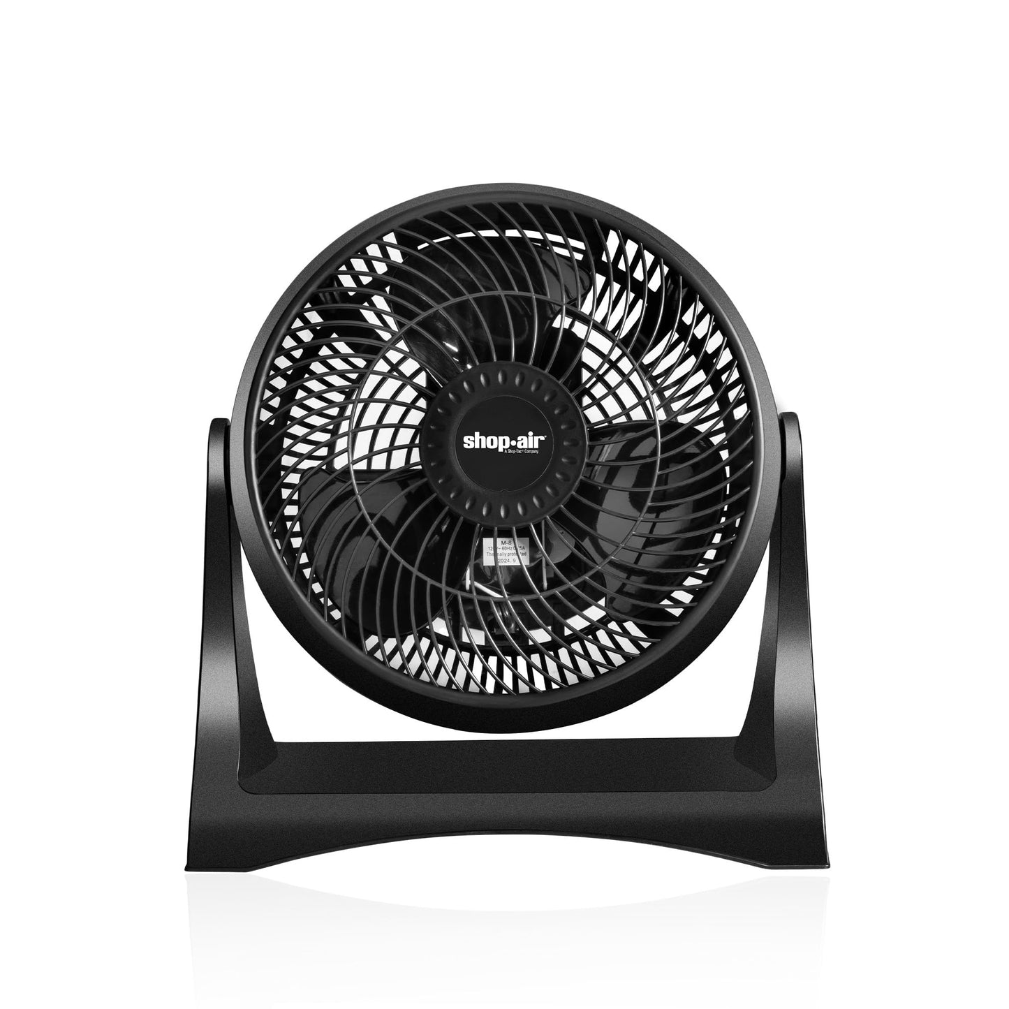 Shop-Air 8" Wall-Mounted Desk Fan, TurboForce Air Circulator Fan, High-Velocity Cooling Table Fan, 3 Speeds, Quiet Operation, 120° Adjustable Tilt