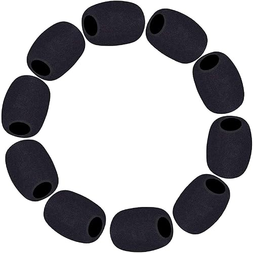 Phinus 10 Pack Lapel Microphone Windscreen, Headset Windscreen, Mic Foam Covers Lavalier Microphone Windscreen for Variety of Headset Microphone