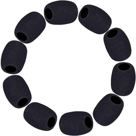 Phinus 10 Pack Lapel Microphone Windscreen, Headset Windscreen, Mic Foam Covers Lavalier Microphone Windscreen for Variety of Headset Microphone