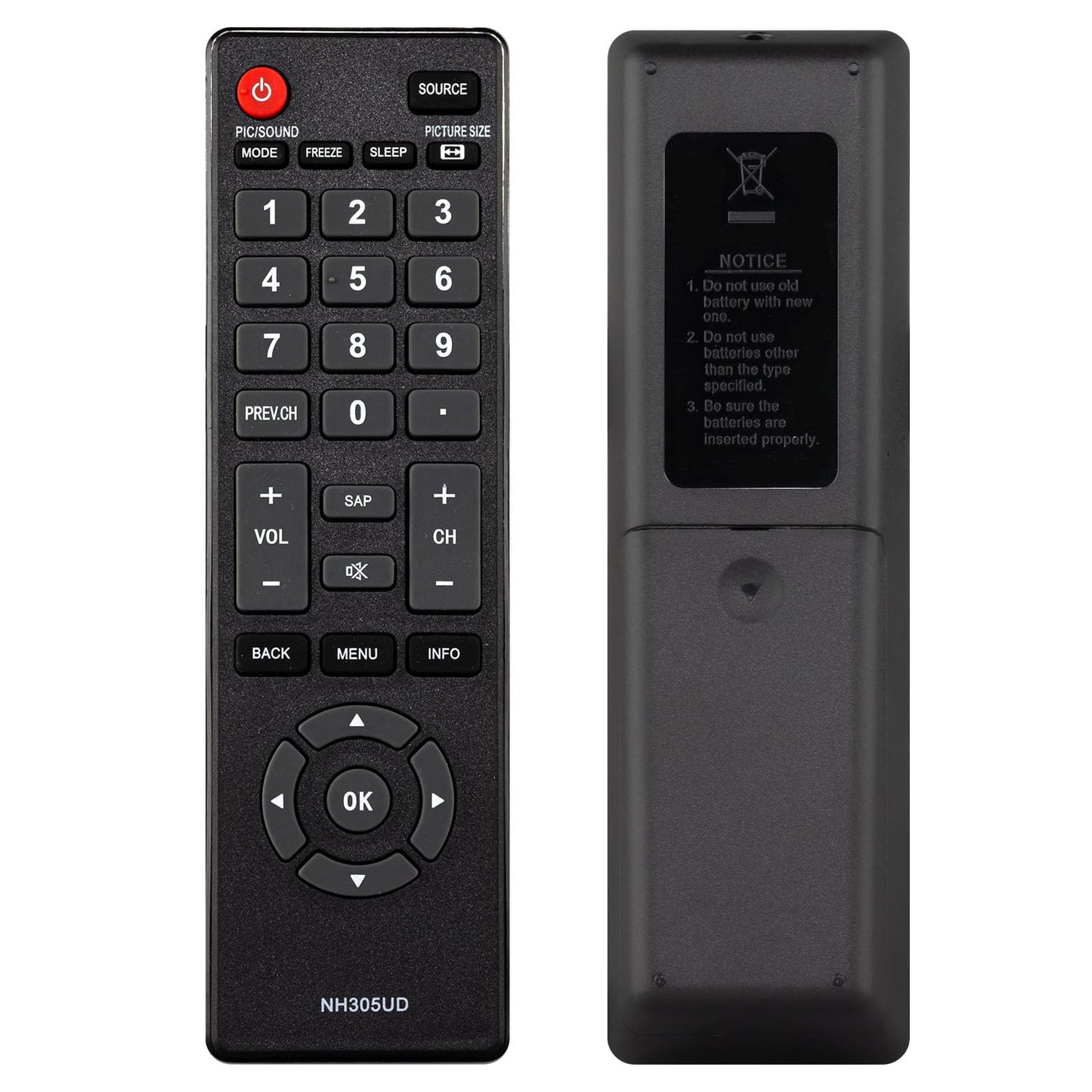 NH305UD Remote Control Replacement for Emerson TV Remote, Universal Remote Control for Emerson TV LCD HDTV Models LF402EM6 LF461EM4 LF501EM4 LF501EM5F