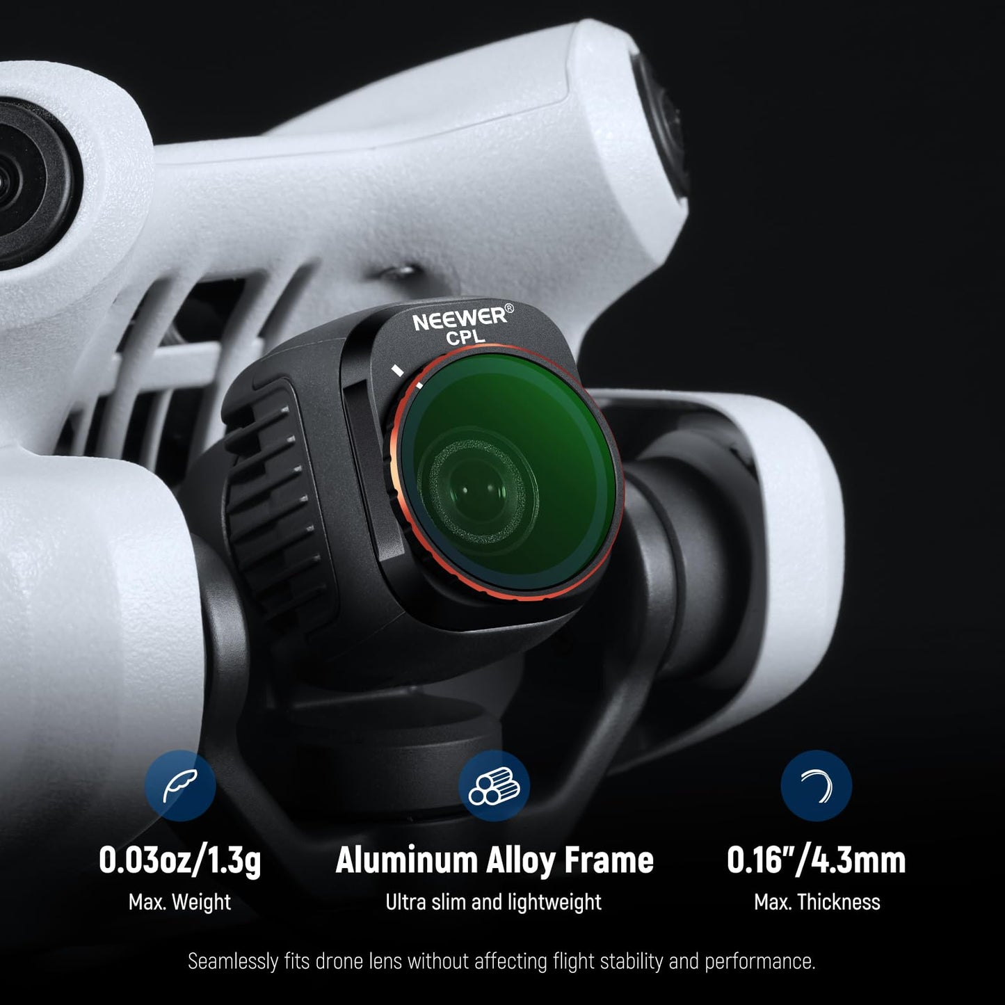 NEEWER ND & CPL Filter Set Compatible with DJI Mini 4 Pro, 4 Pack ND16 ND64 ND256 CPL Polarizer and Neutral Density Filters Drone Lens Accessories