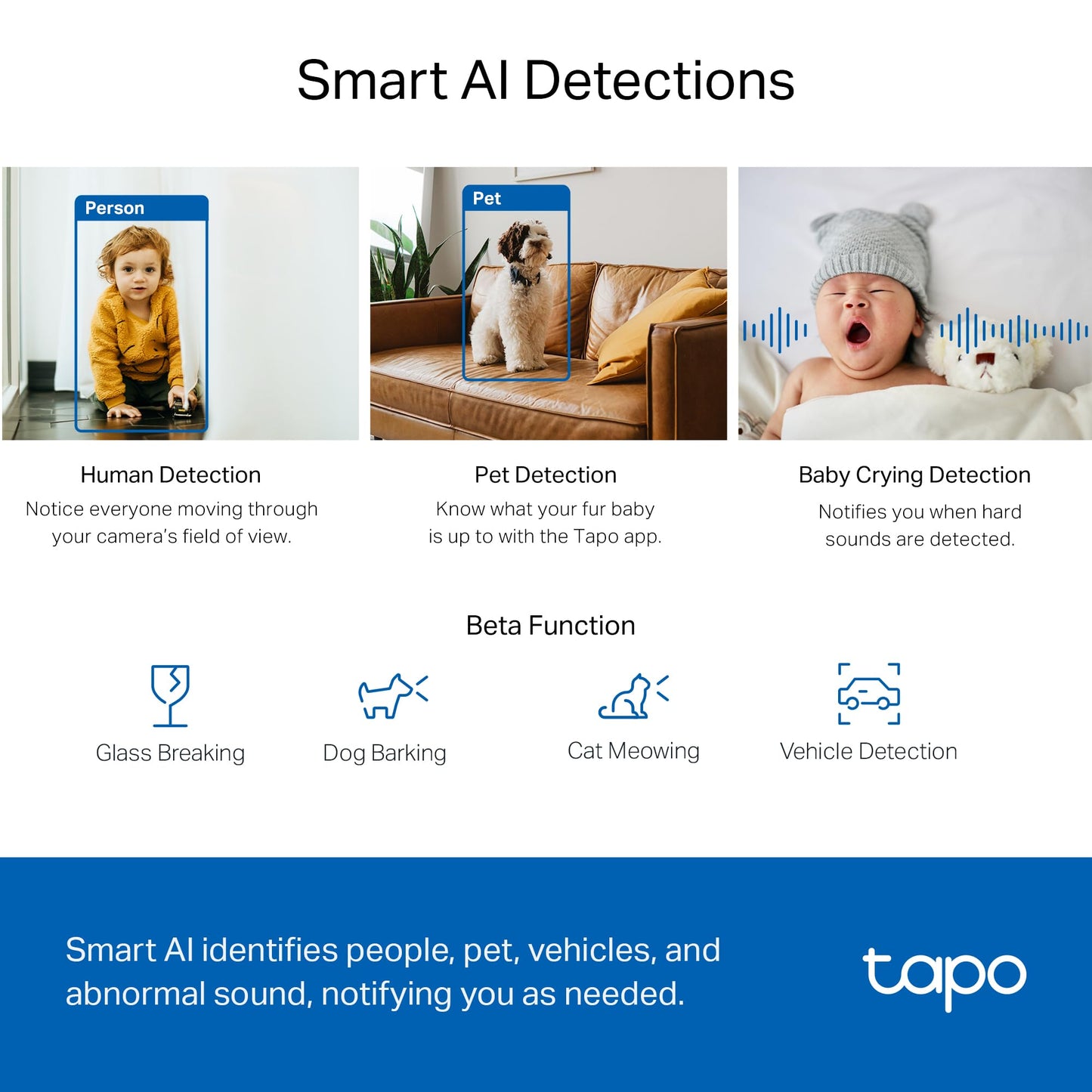 TP-Link Tapo 2K QHD Pan/Tilt Security Camera for Pet Camera, Baby Monitor, Motion Detection, Motion Tracking, 2-Way Audio, Night Vision, Cloud &SD