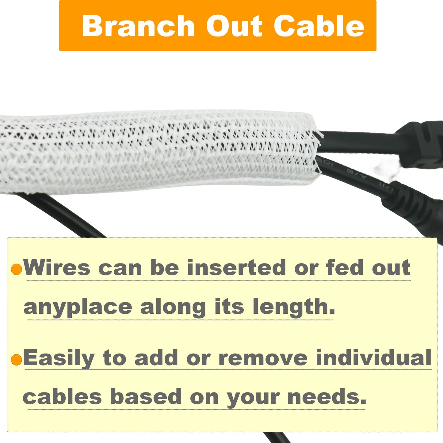 MyyYiTar 12ft Cable Management Sleeve(1/2" Dia.),Self-Wrapping Cord Cover,Braided Mesh Split Loom Tubing Hider for Desk/Wall/Floor Electronics