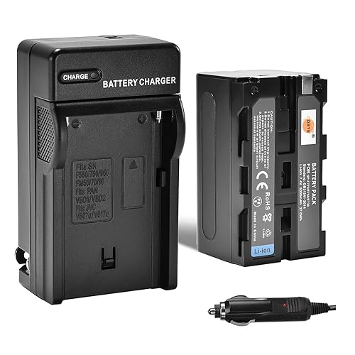 DSTE NP-F750 Battery + DC01 Travel and Car Charger Adapter Compatible with Sony CCD-TRV215 CCD-TR917 CCD-TR315 HDR-FX1000 HDR-FX7 HVR-V1U Z7U Z5U